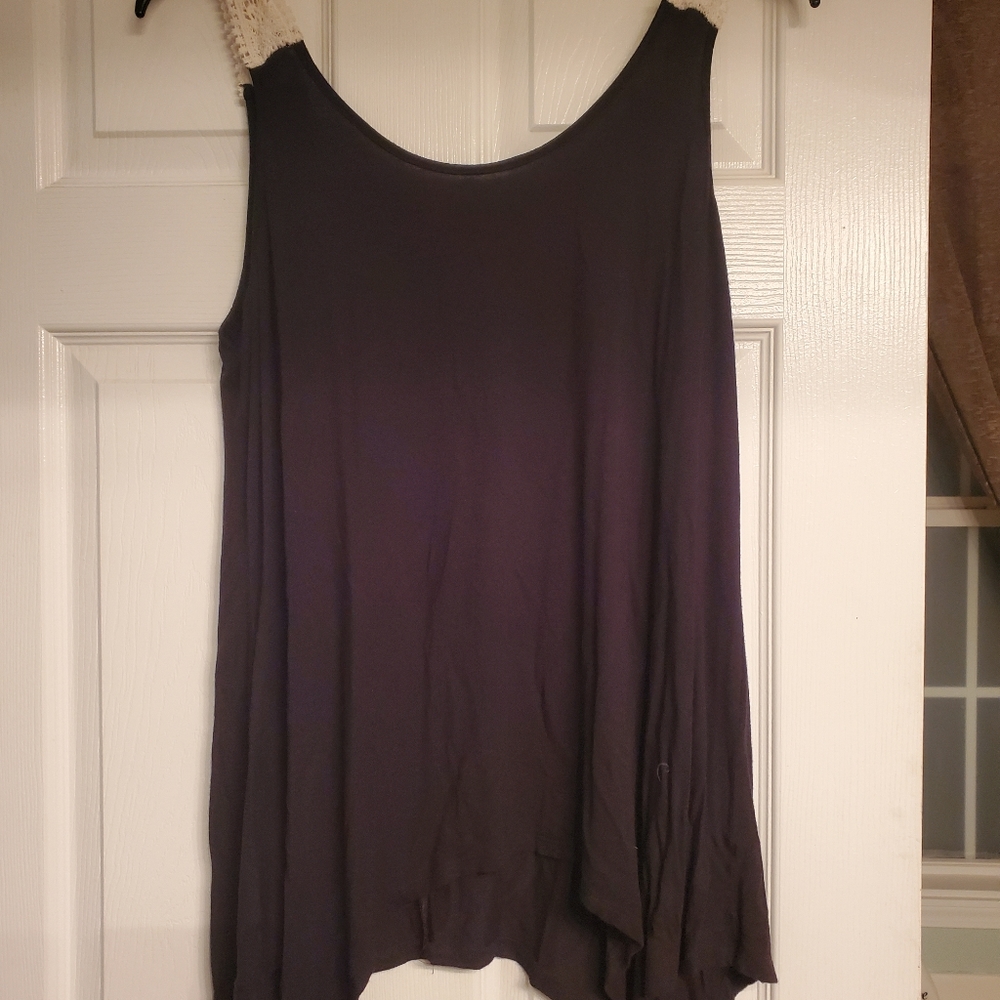 Black tank with lace